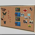 Corkboard Wall Decor with Butterfly Decorations Photos and Letter Blocks