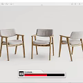 Nordic Dining Table and Chair Combination Dining Table and Chair 3d model