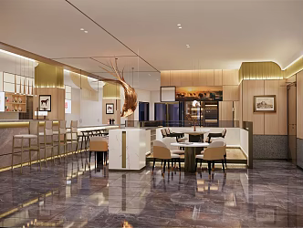 Modern Restaurant Catering 3d model