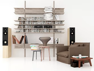 Modern desk and chair display stand 3d model
