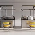 Modern Hair Beauty Salon Interior With Styling Stations Barber Chairs And Mirrors