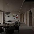 Minimalist Warm Beige Open Living And Dining Room Interior With Cozy Furniture And Natural Light