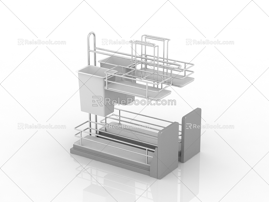 Modern Kitchen Pull Basket 3d model