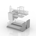 Modern Kitchen Pull Basket 3d model