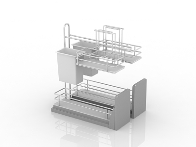 Modern Kitchen Pull Basket 3d model