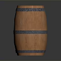 Rustic Wooden Barrel With Natural Wood Texture And Black Metal Hoops