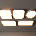 Modern Ceiling Lights With Square And Round Shapes For Home Ceiling Lighting Design 3d model