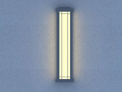 Modern Rectangular Wall Light With Sleek Design Illuminated On Gray Wall 3d model