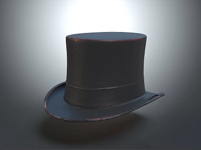 Vintage Black Top Hat With Classic Design As Daily Living Essential Accessory 3d model