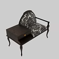 Stylish Leisure Chair With Wooden Frame Patterned Fabric Seat Armrests And Delicate Legs