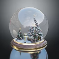 Festive Decorative Furniture Ornament With Snow Globe Christmas Trees And Gifts