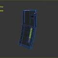 Black Tilted Weapon Magazine With Grid Design On Gray Gradient Background 3d model