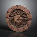Vintage Clock With Roman Numerals And Exposed Intricate Gear Mechanism