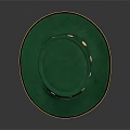 Stylish Green Tall Hat With Brown Brim And Golden Studs For Daily Use
