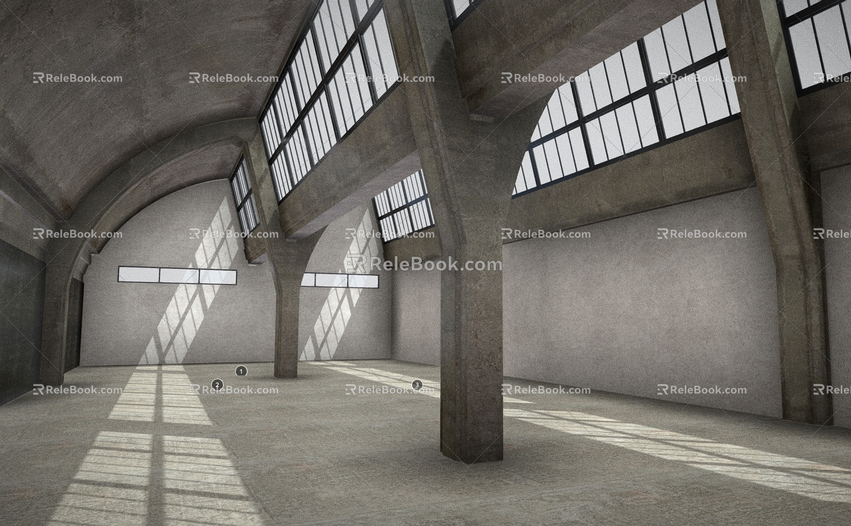 Bauhaus style building industrial plant industrial warehouse 3d model