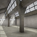 Bauhaus style building industrial plant industrial warehouse 3d model