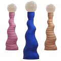 Colorful Floor Lamps with Twisted Curved Bases Pink Blue and Brown Modern Artistic Design