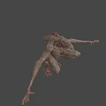 Eerie Emaciated Fantasy Creature With Long Limbs Rough Skin And Crouching Posture