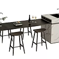 Bar chair combination 3d model