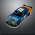 Juniper Sponsored 18 Race Car With Blue Orange Livery And Xfinity Logo