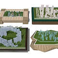 Commercial Equipment Architectural Models For City Planning Display With Wooden Bases
