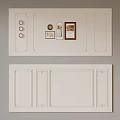White Interior Wall Panel With Carved Design And Decorative Items On Top 3d model