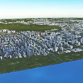 Aerial City Planning With Urban Layout Buildings Green Spaces And Waterfront
