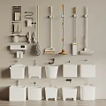 Wall Mounted Cleaning Tools Bathroom Accessories With Mops Brooms Buckets And Sinks