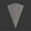 Cosmic Star Destroyer Spaceship Model With Triangular Design Multi Layered Structure And Command Tower