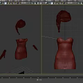 Christmas Themed Costume Set With Blue Dress Black Belt Red Hat And Gloves