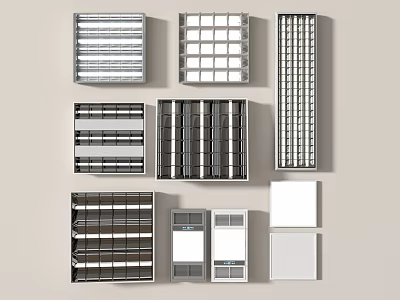 Modern Grille Lamp Embedded Grille Lamp Tube 3d model
