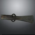 Ancient Bronze Weapon Rusted Blade With Central Hole And Historical Design