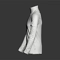 White Turtleneck Long Sleeve Top With Minimalist Design And Comfortable Fit