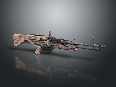 rifle semi-automatic rifle combat rifle battle rifle carbine war rifle attack rifle 3d model