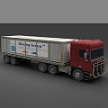 Red Container Truck With Shining Group And CAPE Logos On Body