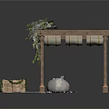 Outdoor Pergola With White Flowers Greenery Decorative Box Crystal Ball And Petals