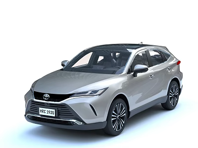 Toyota Silver SUV Modern Exterior Design With Sleek Lines And Alloy Wheels 3d model