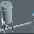 Industrial Equipment For Material Handling With White Storage Tank Conveyor System Blue Motor