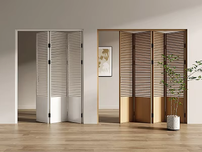 Middle ancient style folding door shutter folding door folding door solid wood folding door 3d model