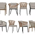 Stylish Leisure Chairs With Rattan Weave And Cushioned Seats In Various Designs