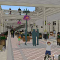 Bustling Commercial Street With Pedestrians Vehicles And Classic Building Facades
