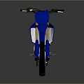 Blue Off Road Motocross Motorcycle With Black Tires And Silver Frame Design