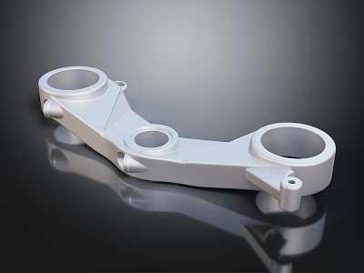 Sleek Metal Mechanical Component With Multiple Circular Holes And Symmetric Design 3d model
