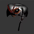 Red Masked Warrior Character Standing With Mythical Creature Beast In Dark Background