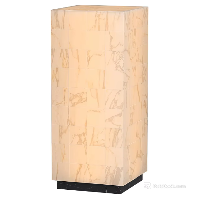 Elegant Modern Table Lamp With Beige Marble Texture And Minimalist Design 3d model 