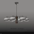 Medieval Droplight Classic Design With White Glass Shades And Metal Frame Ceiling Fixture
