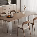 Modern Dining Table Combination Solid Wood Dining Table Long Dining Table 3d model