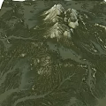 Natural Garden Landscape With Mountainous Terrain Rocky Outcrops And Snow Capped Peaks