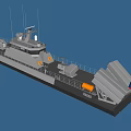 Missile Launcher Weapon System on Czech Military Ship Sailing Open Ocean Waters