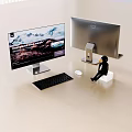 Modern Desktop Setup With Two Dell Monitors Keyboard And Mouse